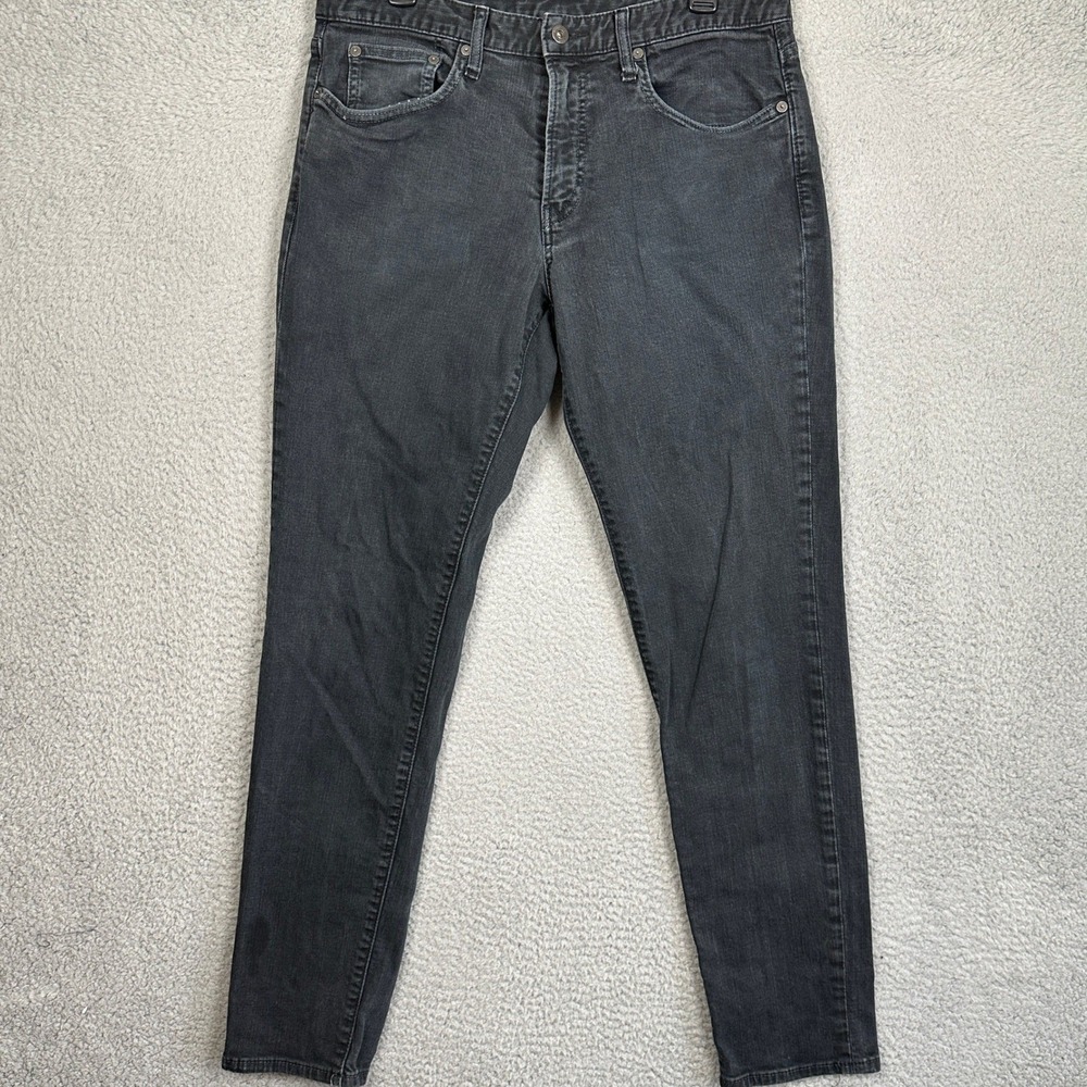 Bonobos Jeans Men 33X34 Faded Black Athletic Fit Tapered Dark Wash Stretch Denim